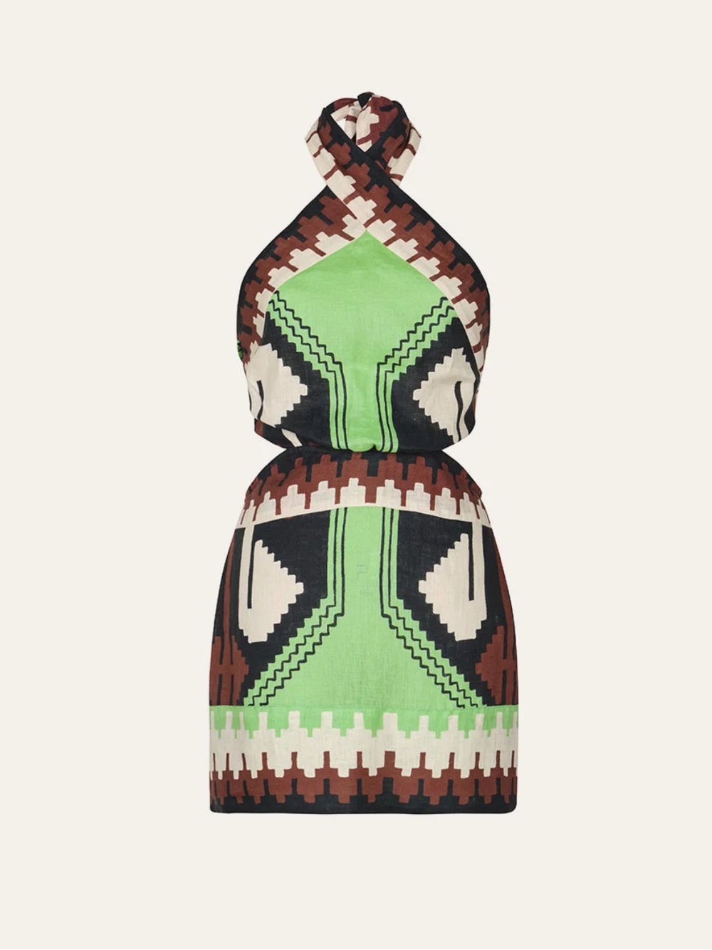 Johanna Ortiz Tide Strength Mini Halter Dress 0